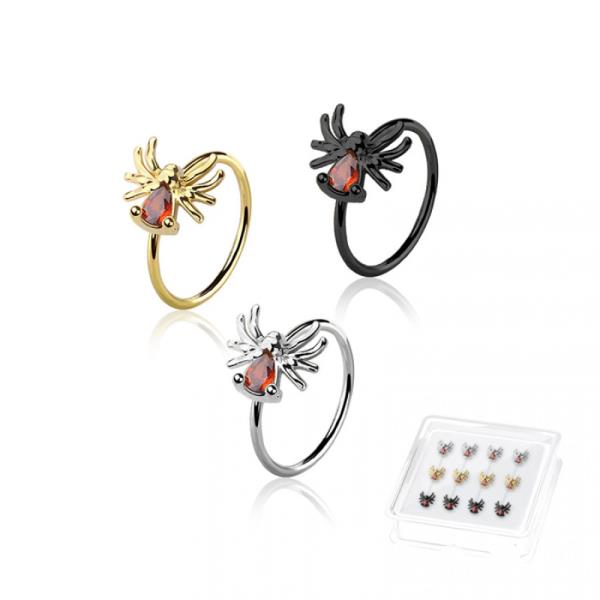 Spider 316L Surgical Steel ORing Nose Hoop 12 Pcs