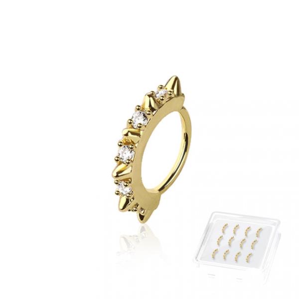 CZ 316L Surgical Steel O Ring Nose Hoop 12PCS