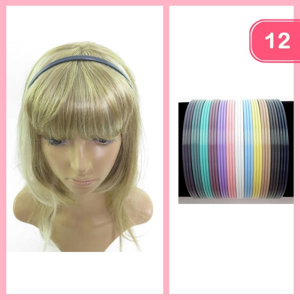 Plastic Finish Straight Headband (12 Units)