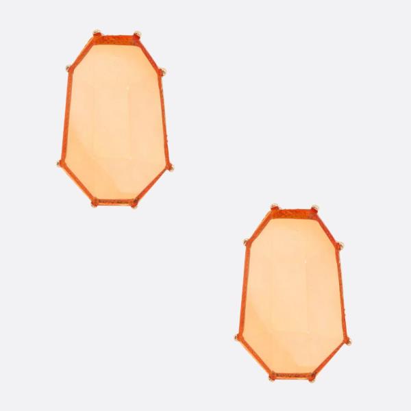 Color Stone Geo Shape Earring