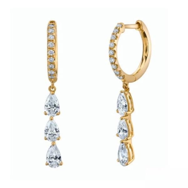 TEARDROP LINK HOOP DANGLE EARRING
