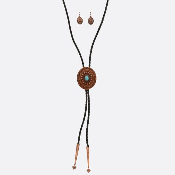 Western Style Concho Metal Necklace