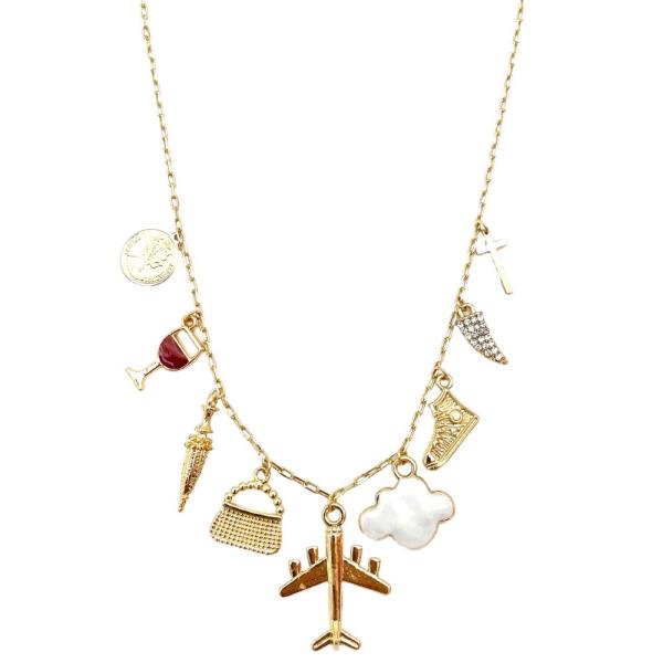 Airplane Cloud Charm Necklace