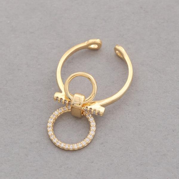 SODAJO Circle CZ Gold Dipped Adjustable Ring
