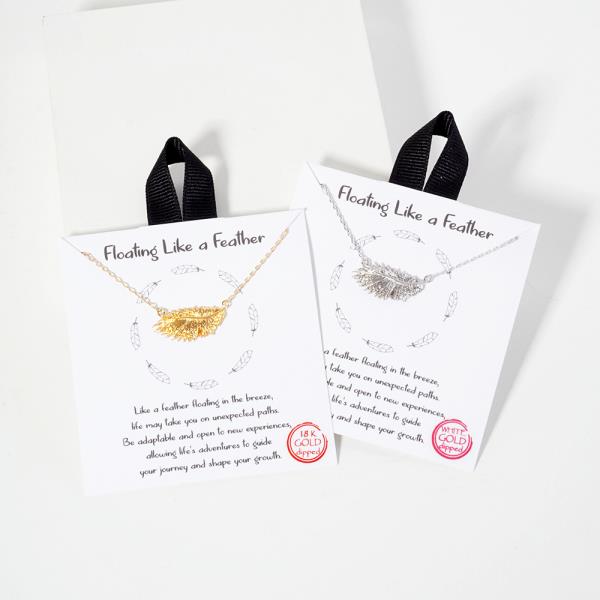 18K GOLD RHODIUM FLOATING LIKE A FEATHER NECKLACE