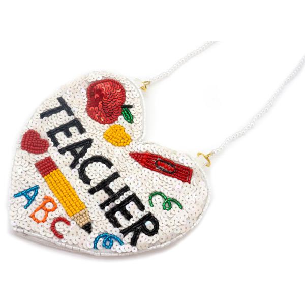 Sequins Apple Pencil Crayon ABC Crossbody Bag