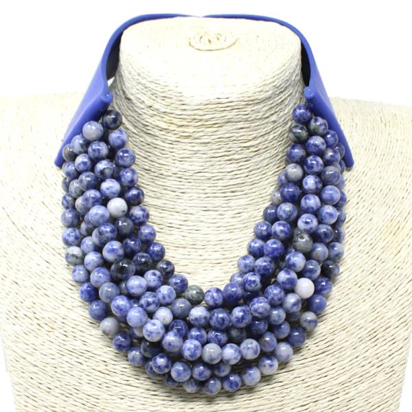Realstone Layered Bead Chunky Necklace