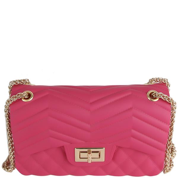 Quilted Jelly Heart Crossbody Bag