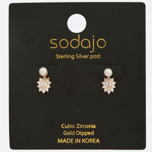 SODAJO Pearl Gold Dipped Sterling Silver Earring