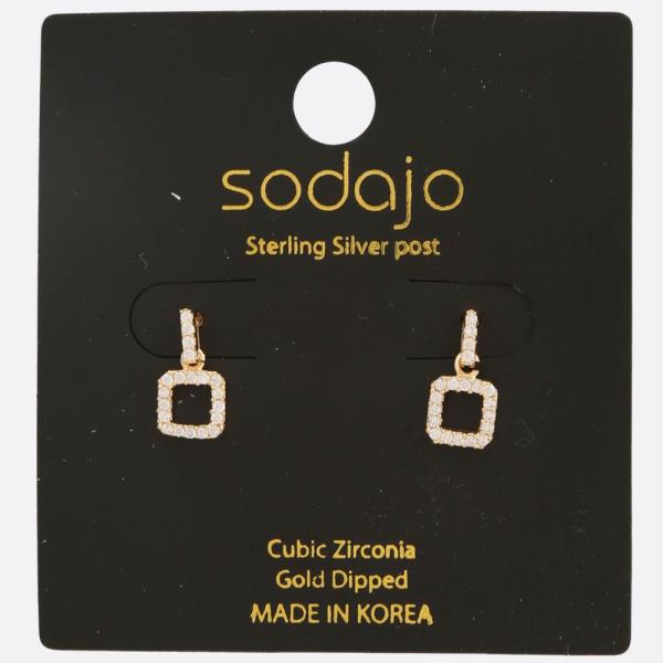 SODAJO CZ Gold Dipped Sterling Silver Post Earring
