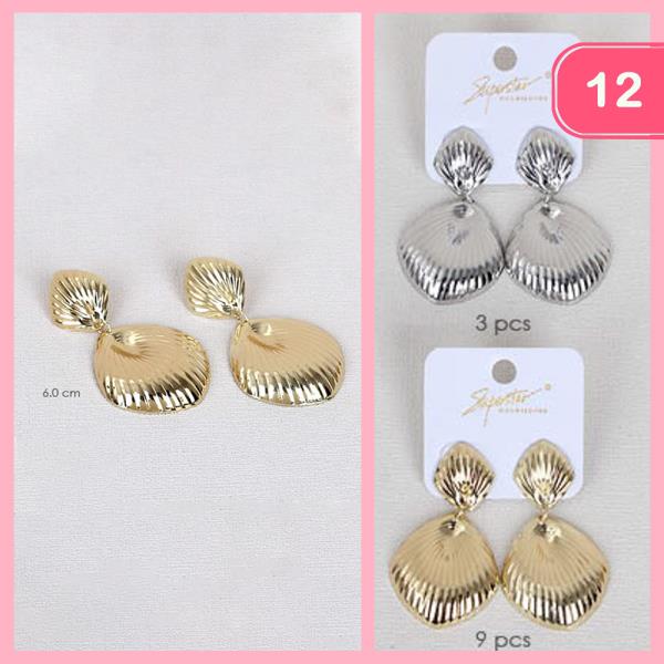 Metal Shell Dangle Earring (12 Units)