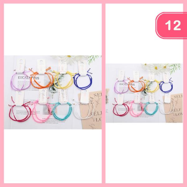 Assorted Pull Cord Bracelet (12 Units)
