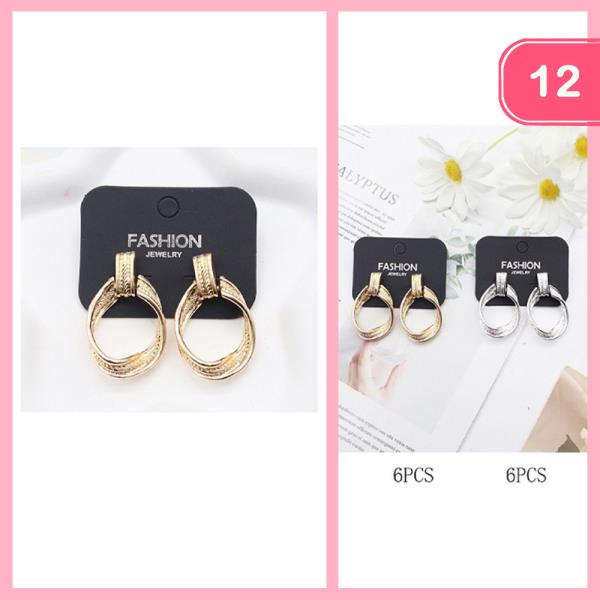 Textured Doorknocker Earring (12 Units)