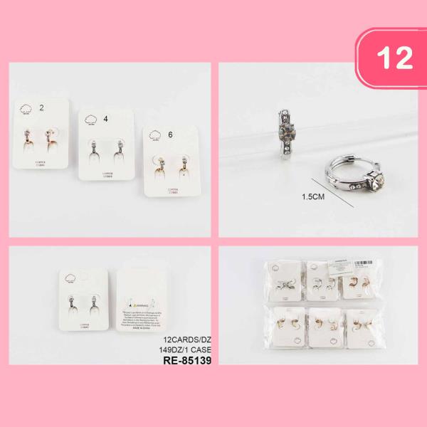 Copper Core Rhinestone Hoop Earring (12 Units)