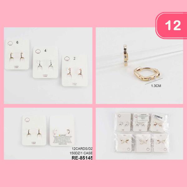 Copper Core Stud Square Hoop Earring (12 Units)