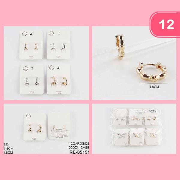 Copper Core Bamboo Size Hoop Earring (12 Units)