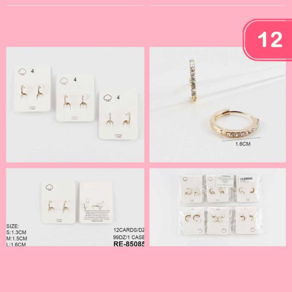 Copper Core Rhinestone Hoop Earring (12 Units)