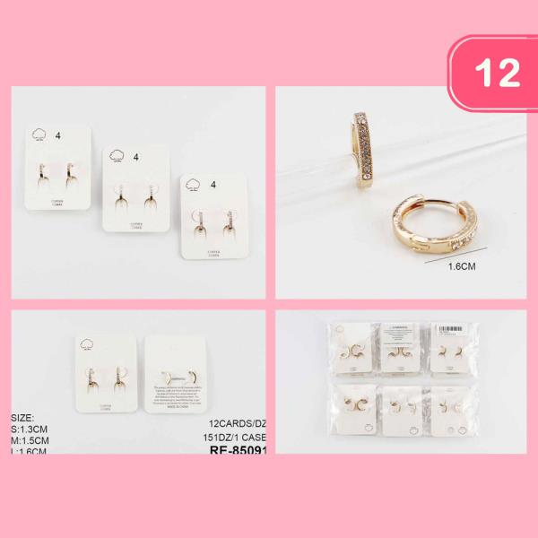 Copper Core Rhinestone Hoop Earring (12 Units)