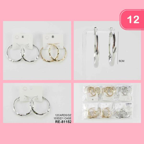 Simple Metal Hoop Earring (12 Units)