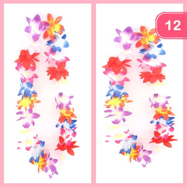 Hawaiian Flower Leis Necklace (12 Units)