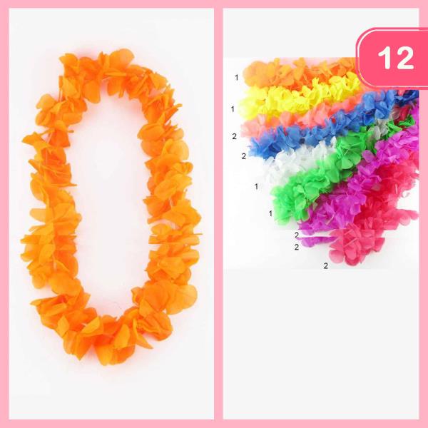 Hawaiian Flower Leis Necklace (12 Units)