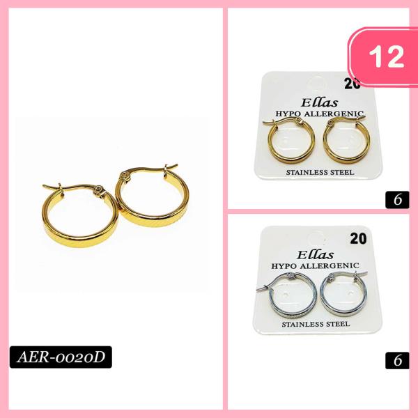 Stainless Steel Hoop Earring (12 Units)