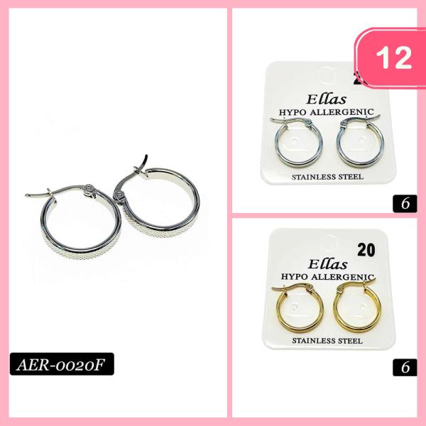 Stainless Steel Hoop Earring (12 Units)