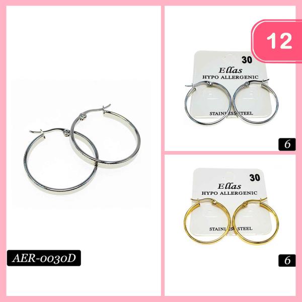 Stainless Steel Hoop Earring (12 Units)