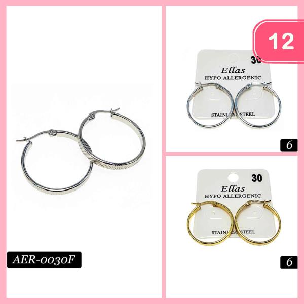Stainless Steel Hoop Earring (12 Units)