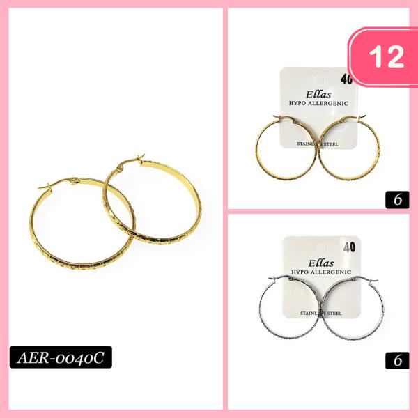 Stainless Steel Hoop Earring (12 Units)