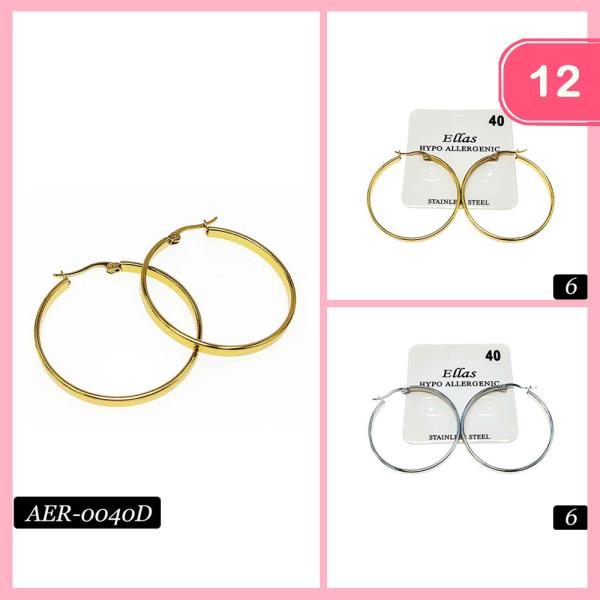 Stainless Steel Hoop Earring (12 Units)
