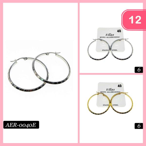 Stainless Steel Hoop Earring (12 Units)
