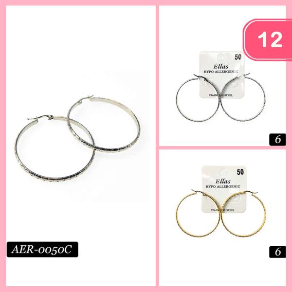 Stainless Steel Hoop Earring (12 Units)