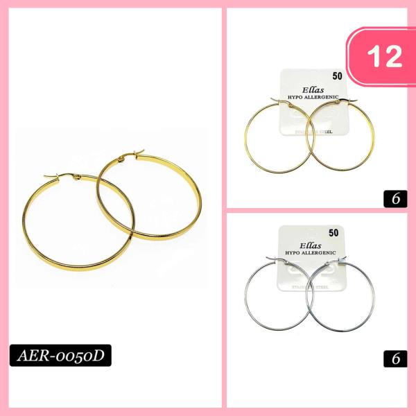 Stainless Steel Hoop Earring (12 Units)