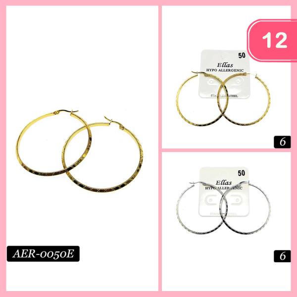 Stainless Steel Hoop Earring (12 Units)