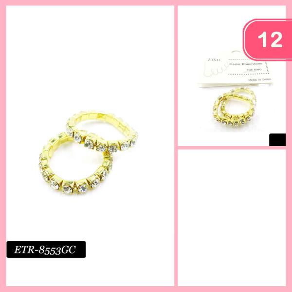 Rhinestone Toe Ring Set (12 Units)