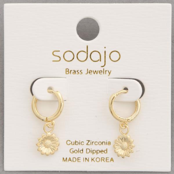 SODAJO Flower Huggie Metal Earring