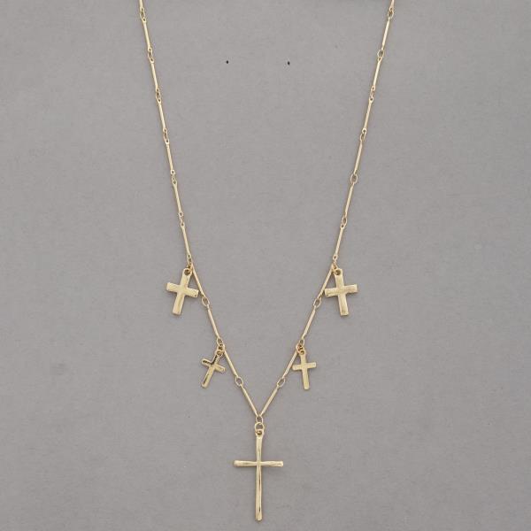 Cross Station Metal Necklace