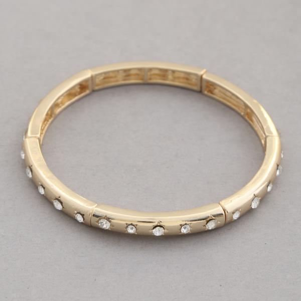 Rhinestone Metal Bangle Bracelet