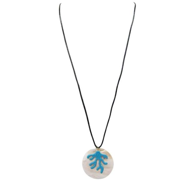 SEA LIFE SHELL CORAL PATTERN CORD NECKLACE