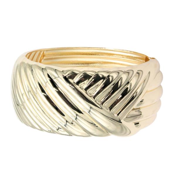 Criss Cross Lined Cuff Bracelet