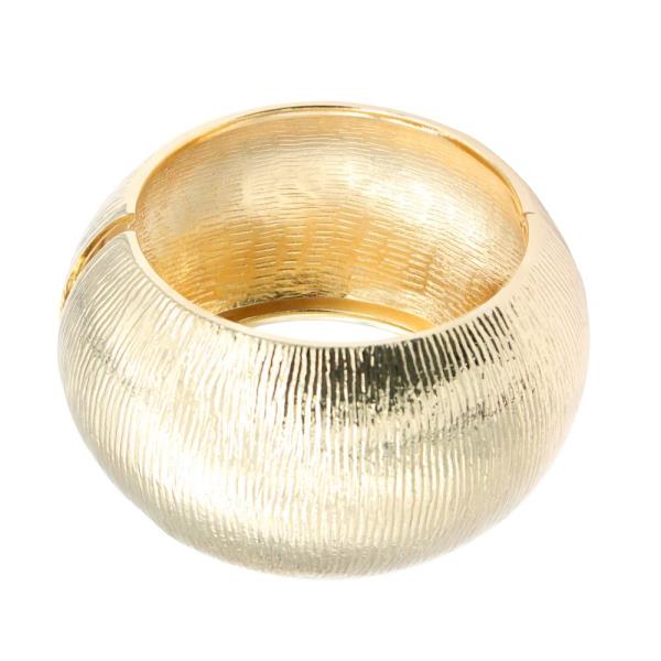 Wide Lined Round Cuff Bracelet