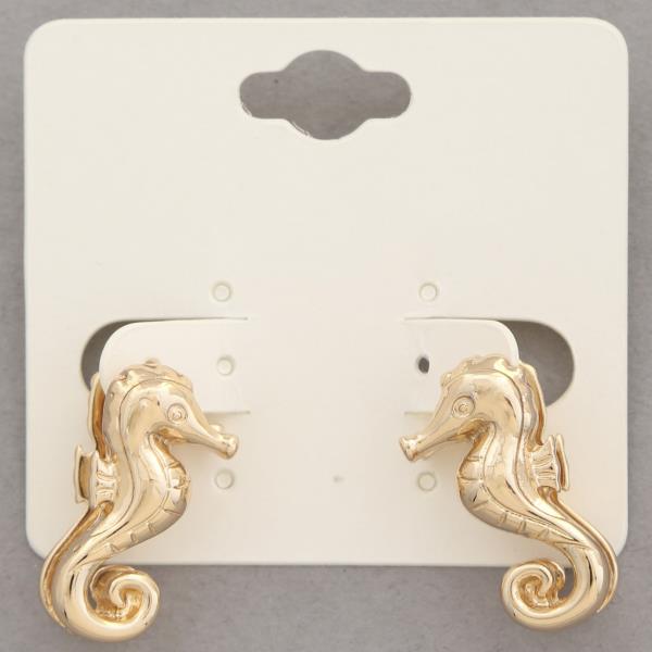 Seahorse Metal Earring