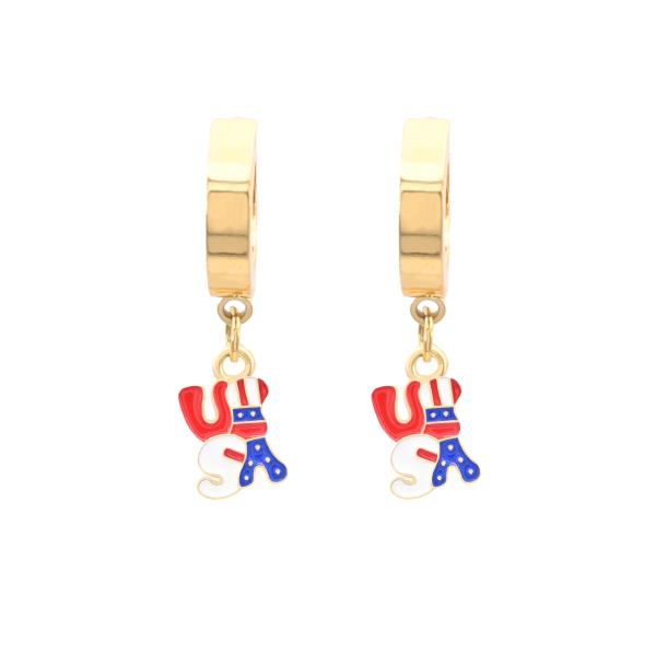 USA Stainless Steel Huggie Earring
