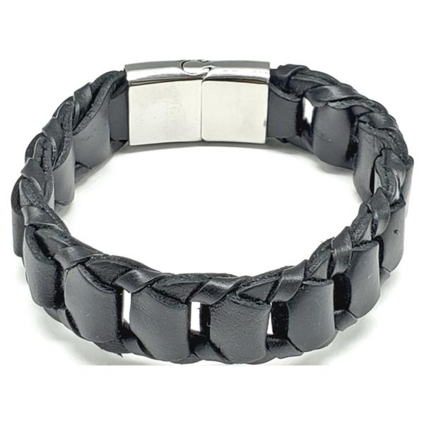 STAINLESS STEEL LEATHER BRACELET