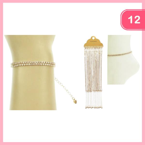 Rhinestone Anklet (12 Units)