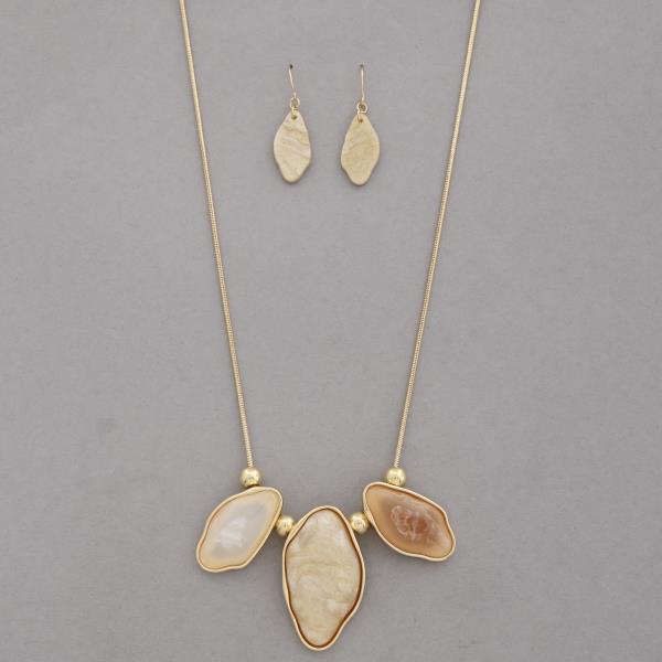 Organic Shape Stone Necklace