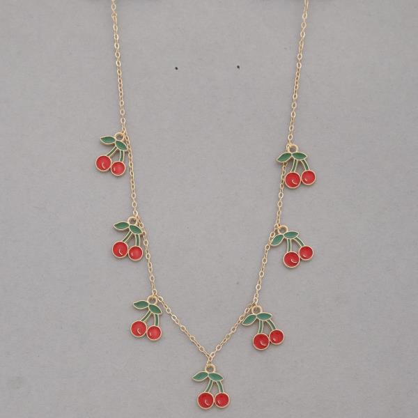 SDJ Cherry Station Metal Necklace