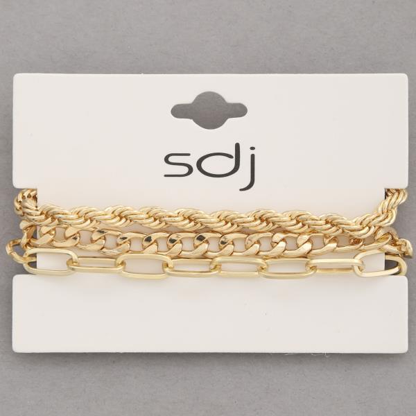 SDJ Rope Oval Link Bracelet Set