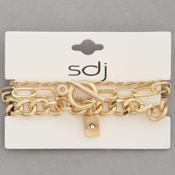 SDJ Toggle Clasp Metal Bracelet Set
